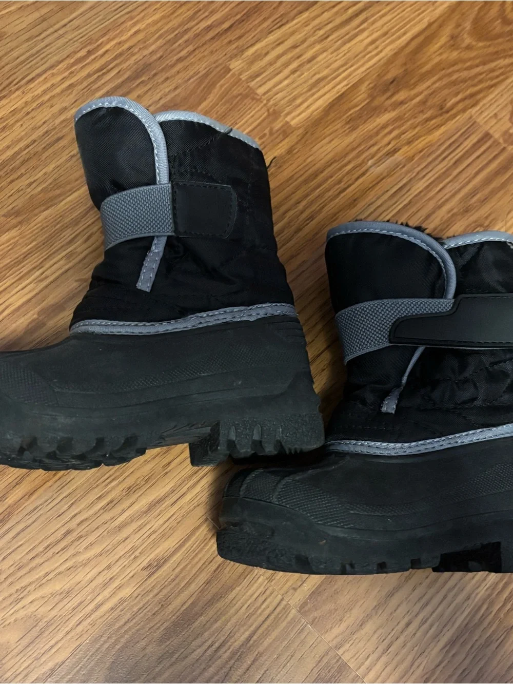 Kids Black Winter Snow Boots - Insulated Waterproof Warm Lining